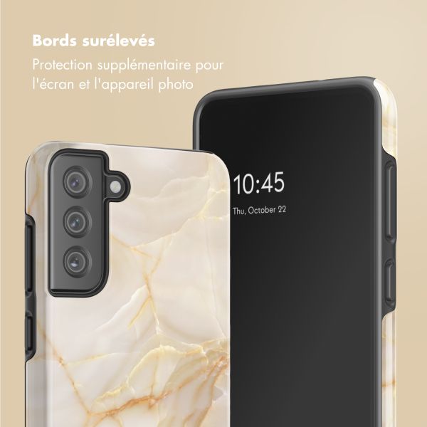Selencia Coque arrière Vivid Samsung Galaxy S21 FE - Golden Beige Marble