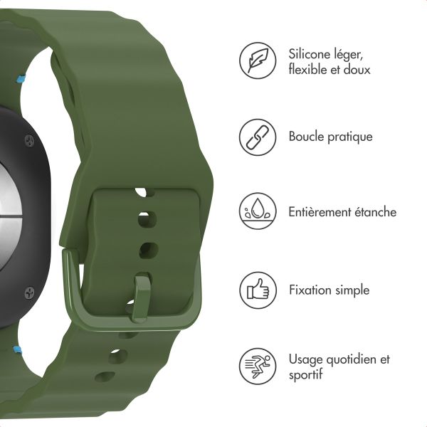 imoshion Bracelet Wave en silicone Samsung Galaxy Watch 8 (40/44mm) / Classic (46mm) - Vert foncé
