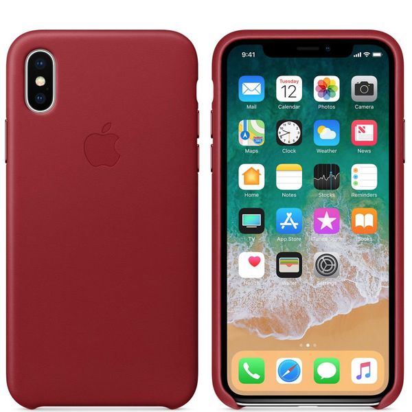 Apple Coque Leather Apple iPhone X(s) - Red