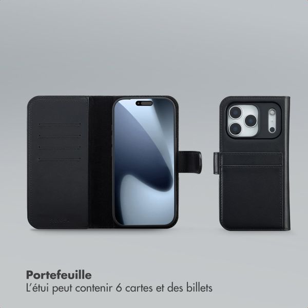 Selencia Étui portefeuille amovible Olyn avec MagSafe Apple iPhone 17 Pro - Noir