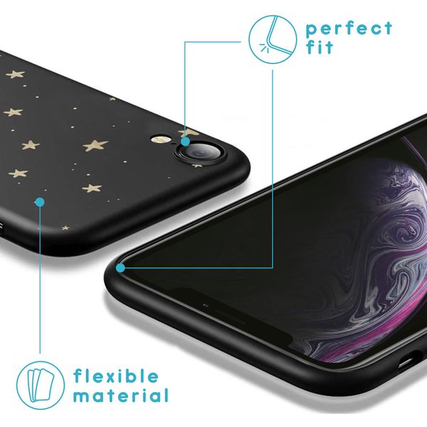 imoshion Coque Design iPhone Xr - Etoiles / Noir