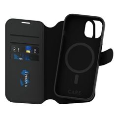 CARE by PanzerGlass Étui de télephone portefeuille Tango 2 en 1 avec MagSafe Apple iPhone 15 - Black