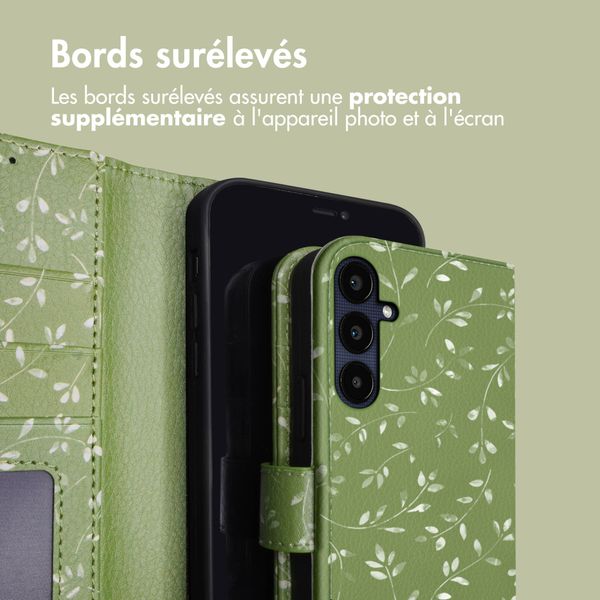 imoshion Étui de télephone portefeuille Design Samsung Galaxy A25 (5G) - Green Flowers