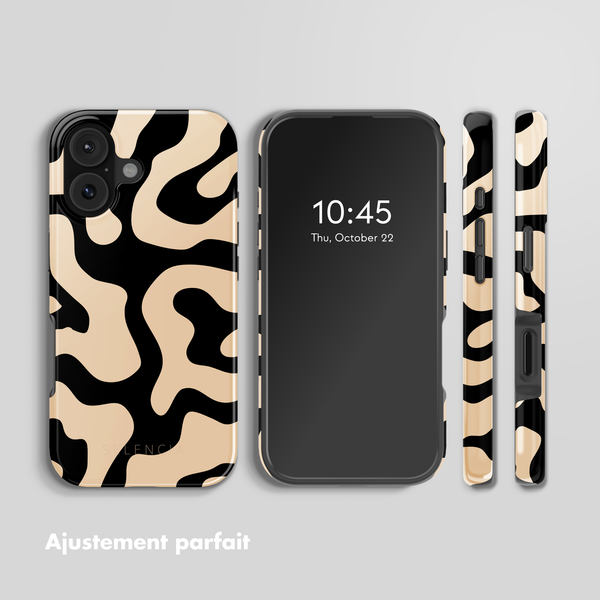 Selencia Coque arrière Vivid avec MagSafe Apple iPhone 17 - Art Wave Black