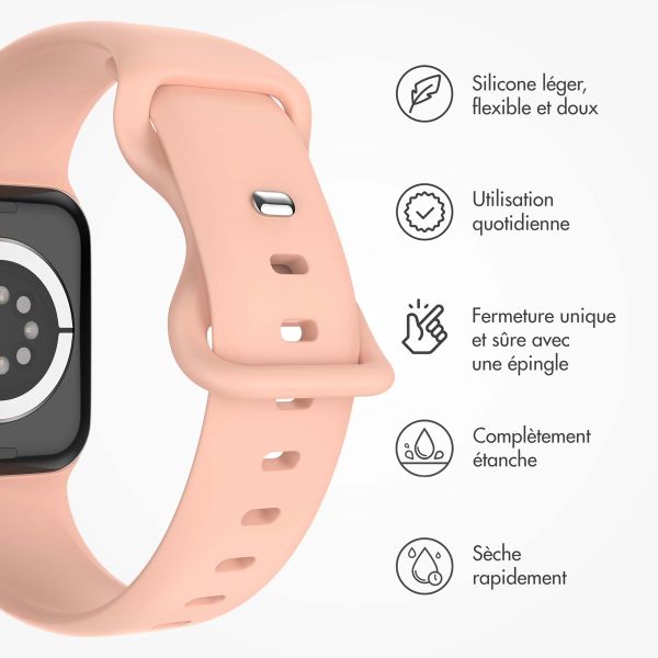 imoshion Bracelet en silicone⁺ Apple Watch Series 1 t/m 11 / SE / Ultra (44/45/46/49 mm) - Taille M/L - Vintage Rose