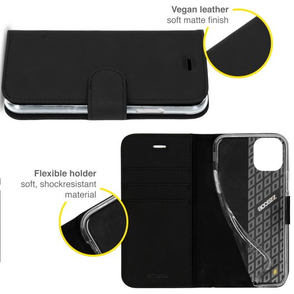 Accezz Étui de téléphone portefeuille Wallet iPhone 13 Mini - Noir