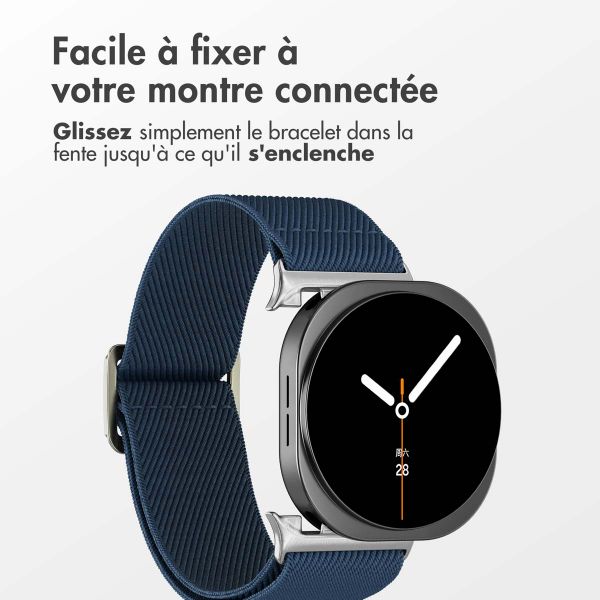 imoshion Bracelet en nylon élastique Samsung Galaxy Watch 8 (Classic) - 40 / 44 / 46mm - Bleu foncé