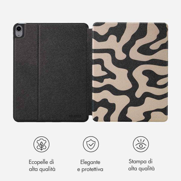 Selencia Coque tablette Vivid Apple iPad Air 11 pouces (2026) M4 / (2025) M3 / (2024) M2 / Air 5 (2022) / Air 4 (2020) - Art Wave Black
