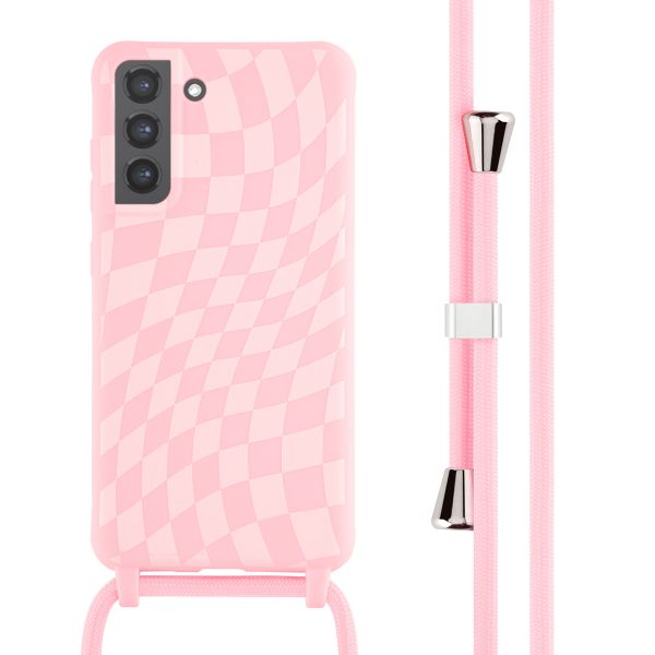 imoshion Coque design en silicone avec cordon Samsung Galaxy S21 FE - Retro Pink