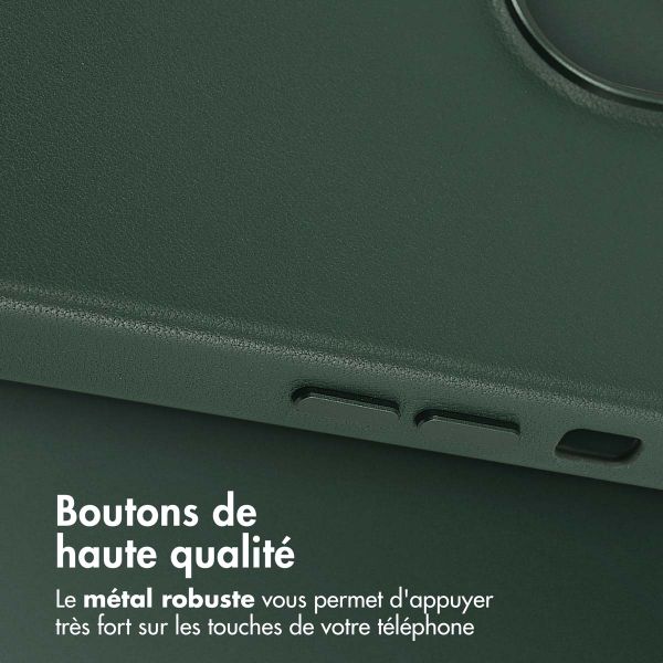 Accezz Coque arrière en cuir avec MagSafe iPhone 13 - Cedar Green