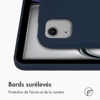 Accezz Coque Liquid Silicone avec porte-stylet Apple iPad Air 13 pouces (2025) M3 / (2024) M2 - Bleu foncé