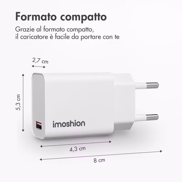 imoshion Adaptateur secteur 18 watts | USB-A - Blanc