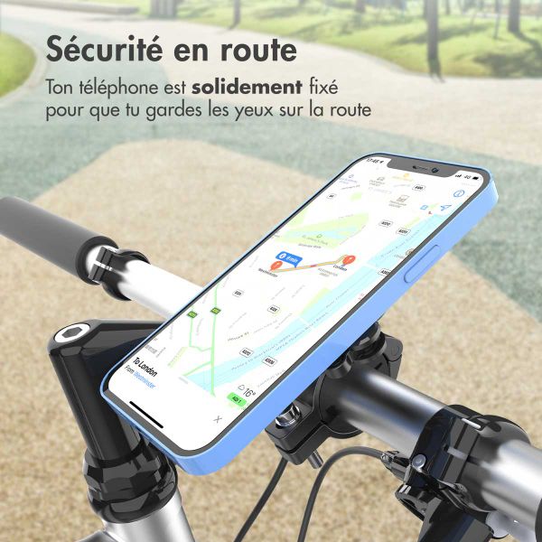 Accezz EasyLock Support de téléphone pour vélo - Universal - Aluminium - Rotation à 360 degrés - Noir