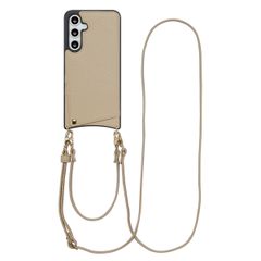 Selencia Coque de télephone Nova avec cordon et porte-cartes Samsung Galaxy S24 FE - Beige