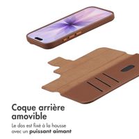 Accezz Étui de télephone portefeuille en cuir 2-en-1 avec MagSafe Apple iPhone 17 - Sienna Brown