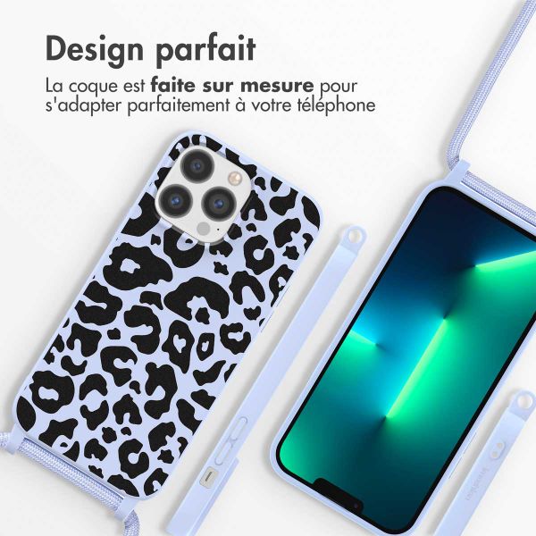 imoshion Coque design en silicone avec cordon Apple iPhone 13 Pro Max - Animal Lila