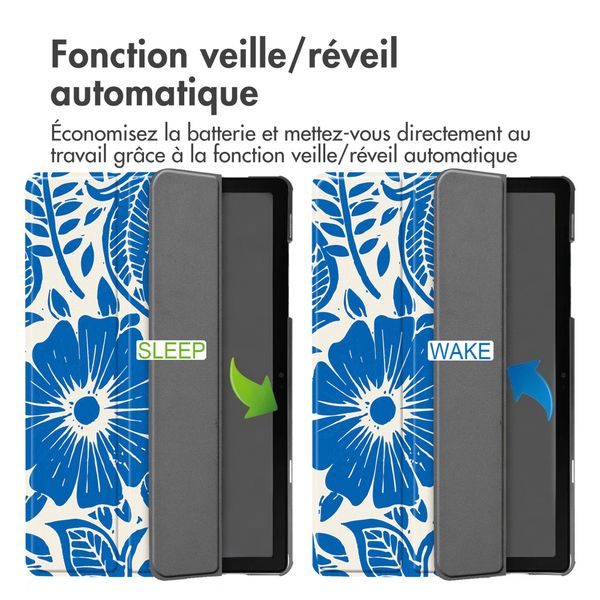 imoshion Coque tablette Design Trifold Samsung Galaxy Tab A11 Plus / A9 Plus - Flower Tile
