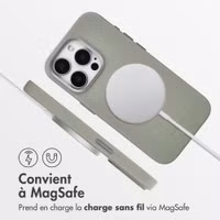 Accezz Coque arrière en cuir avec MagSafe Apple iPhone 15 Pro - Light Grey