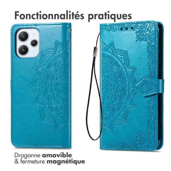 imoshion Etui de téléphone portefeuille Mandala Xiaomi Redmi 12 - Turquoise 