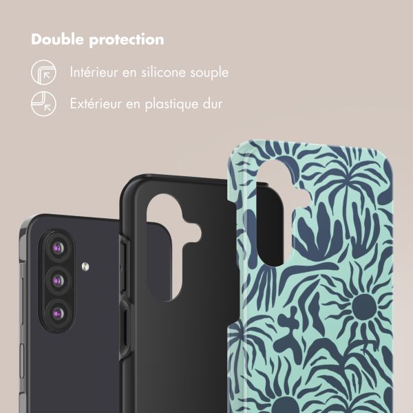 Selencia Coque arrière Vivid Samsung Galaxy A26 - Tropical Vibes Light Blue