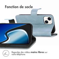 imoshion Étui de téléphone portefeuille iPhone 15 - Bleu clair