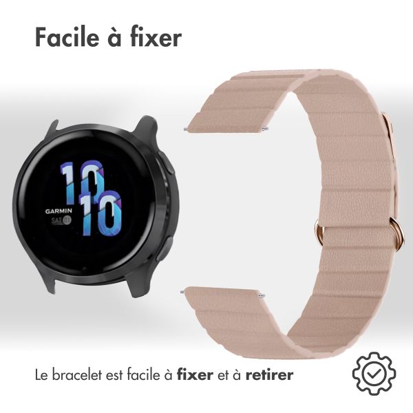 imoshion Bracelet en cuir magnétique  - Connexion universelle 22 mm - Beige