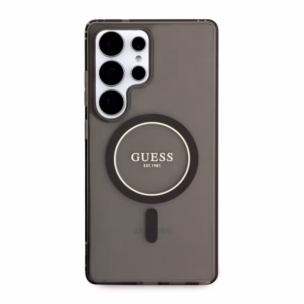 Guess Coque MagSafe IML Glitter Gradient Samsung Galaxy S25 Ultra - Noir