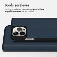 Accezz Étui de téléphone Slim Folio en cuir de qualité supérieure iPhone 14 Pro Max - Bleu foncé