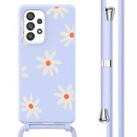 imoshion Coque design en silicone avec cordon Samsung Galaxy A53 - Lila Flower Distance