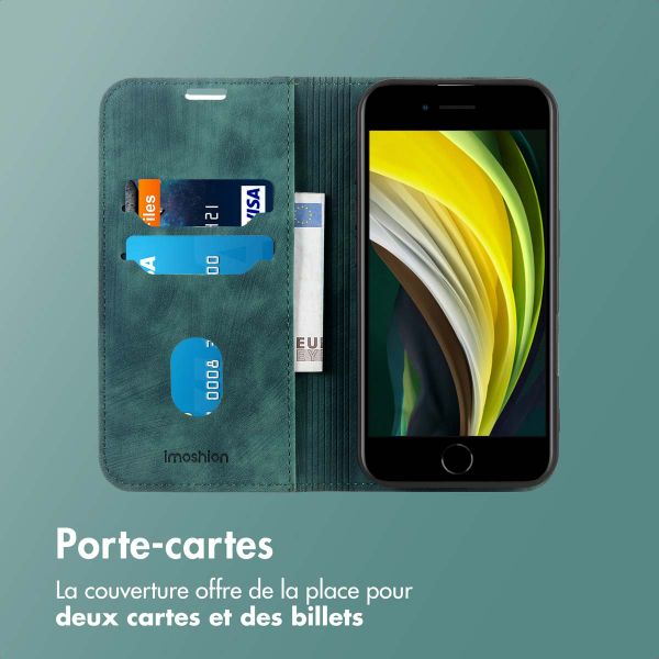 imoshion Étui de téléphone portefeuille Slim Apple iPhone SE (2022 / 2020) / 8 / 7 / 6(s) - Vert