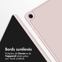 Accezz Coque tablette portefeuille Smart Silicone Samsung Galaxy Tab A9 Plus - Rose