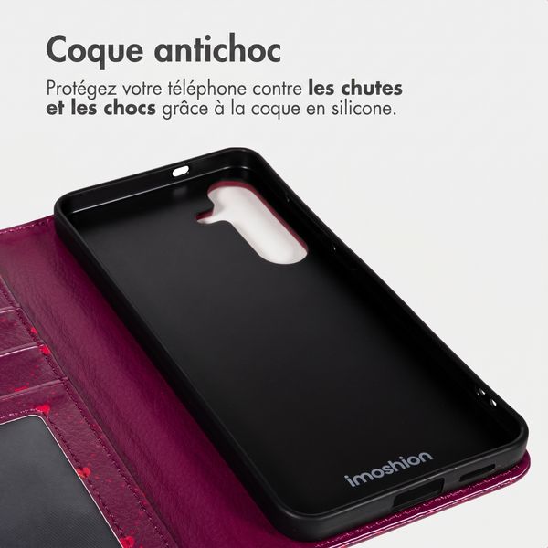 imoshion Étui de télephone portefeuille Design Samsung Galaxy S25 - Crush Check Coral Dust