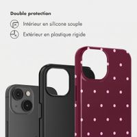 Selencia Coque arrière Vivid Apple iPhone 14 - Happy Dots Burgundy
