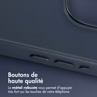 Accezz Coque arrière en cuir avec MagSafe Apple iPhone 15 Pro - Nightfall Blue