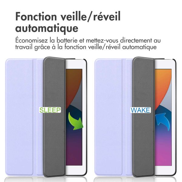 imoshion Coque tablette Trifold Apple iPad 9 (2021) 10.2 pouces / iPad 8 (2020) 10.2 pouces / iPad 7 (2019) 10.2 pouces - Lila