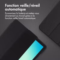 Accezz Coque tablette portefeuille Smart Silicone Samsung Galaxy Tab A11 Plus / A9 Plus - Noir