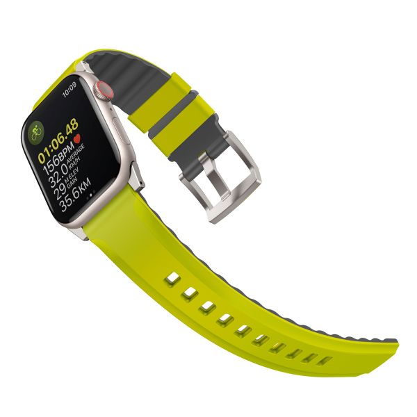 Uniq Bracelet Linus AiroSoft™ en silicone Apple Watch Series 1 t/m 11 / SE / Ultra (44/45/46/49 mm) - Lime Green