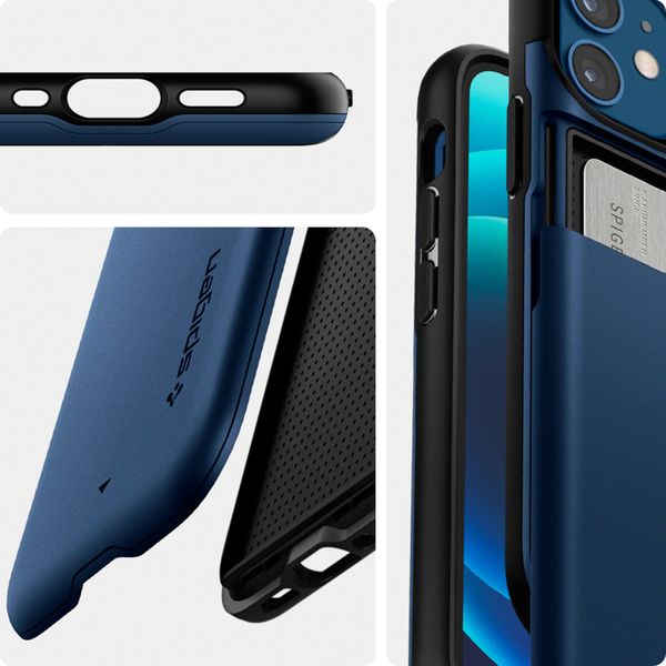 Spigen Coque Slim Armor CS iPhone 12 Mini - Bleu foncé