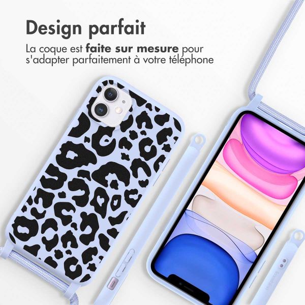 imoshion Coque design en silicone avec cordon Apple iPhone 11 - Animal Lila