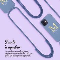 Coque de couleur personnalisée MagSafe avec cordon amovible  et lettre iPhone 12 Pro - Ash Blue