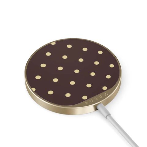 Burga Chargeur magnétique sans fil - MagSafe et Qi2 - Sorry Busy / Gold