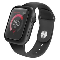 Uniq Nautic Coque Apple Watch avec protection d'écran en Verre Trempé Étanche Apple Watch 4-6 / SE - 40 mm - Midnight Black