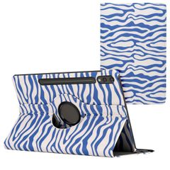 imoshion Coque tablette Design rotatif à 360° Samsung Galaxy Tab S10 Plus / Tab S9 Plus / Tab S9 FE Plus - White Blue Stripes