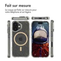 imoshion Coque arrière transparente Pailletée avec MagSafe Apple iPhone 16 - Doré