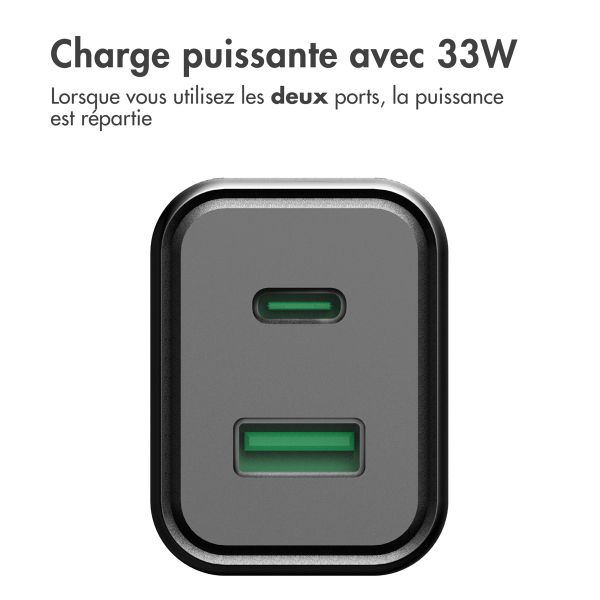 Accezz Cargeur Mural Power Plus - 33W - Noir