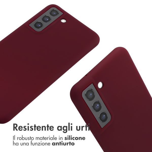 imoshion Coque en silicone avec cordon Samsung Galaxy S21 FE - Rouge foncé