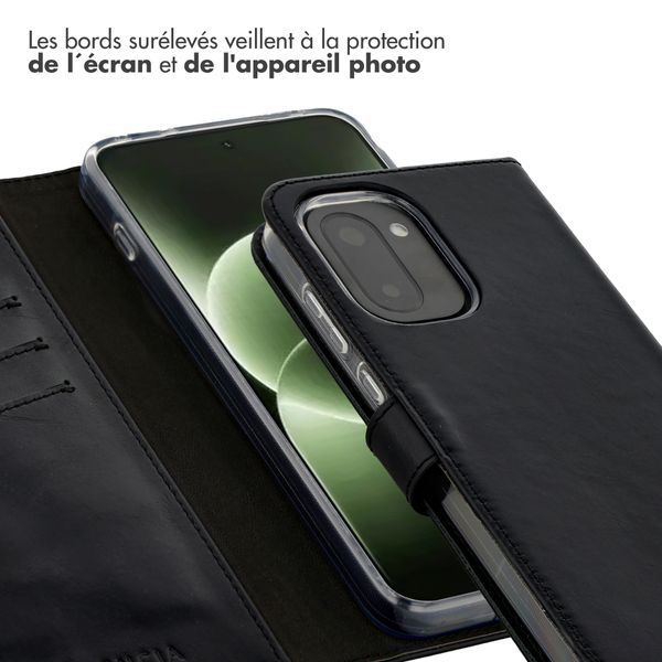 Selencia Étui portefeuille en cuir véritable OnePlus 15R - Noir