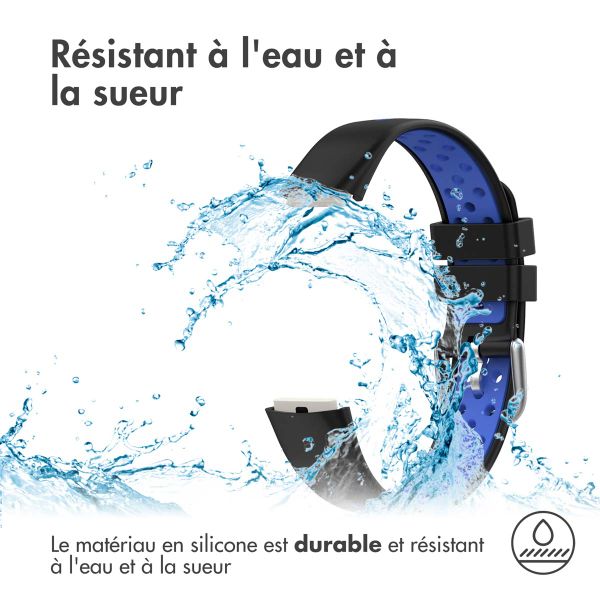 imoshion Bracelet sportif en silicone Fitbit Luxe - Noir/Bleu