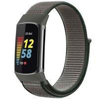 imoshion Bracelet en nylon le Fitbit Charge 5 / Charge 6 - Taille L - Gris foncé