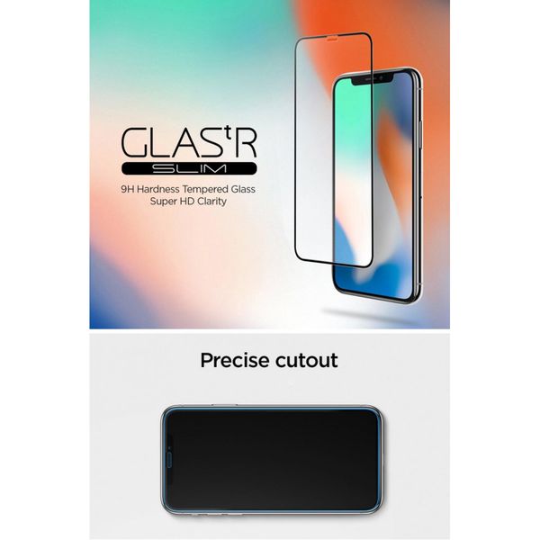 Spigen Protection d'écran en verre trempé GLAStR iPhone 11 / Xr - Noir